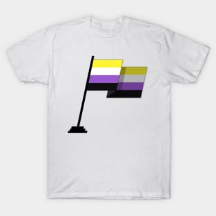 Large Waving Flag in Non-Binary Pride Flag Colors T-Shirt